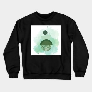 Minimalist Green Aesthetic Art Crewneck Sweatshirt